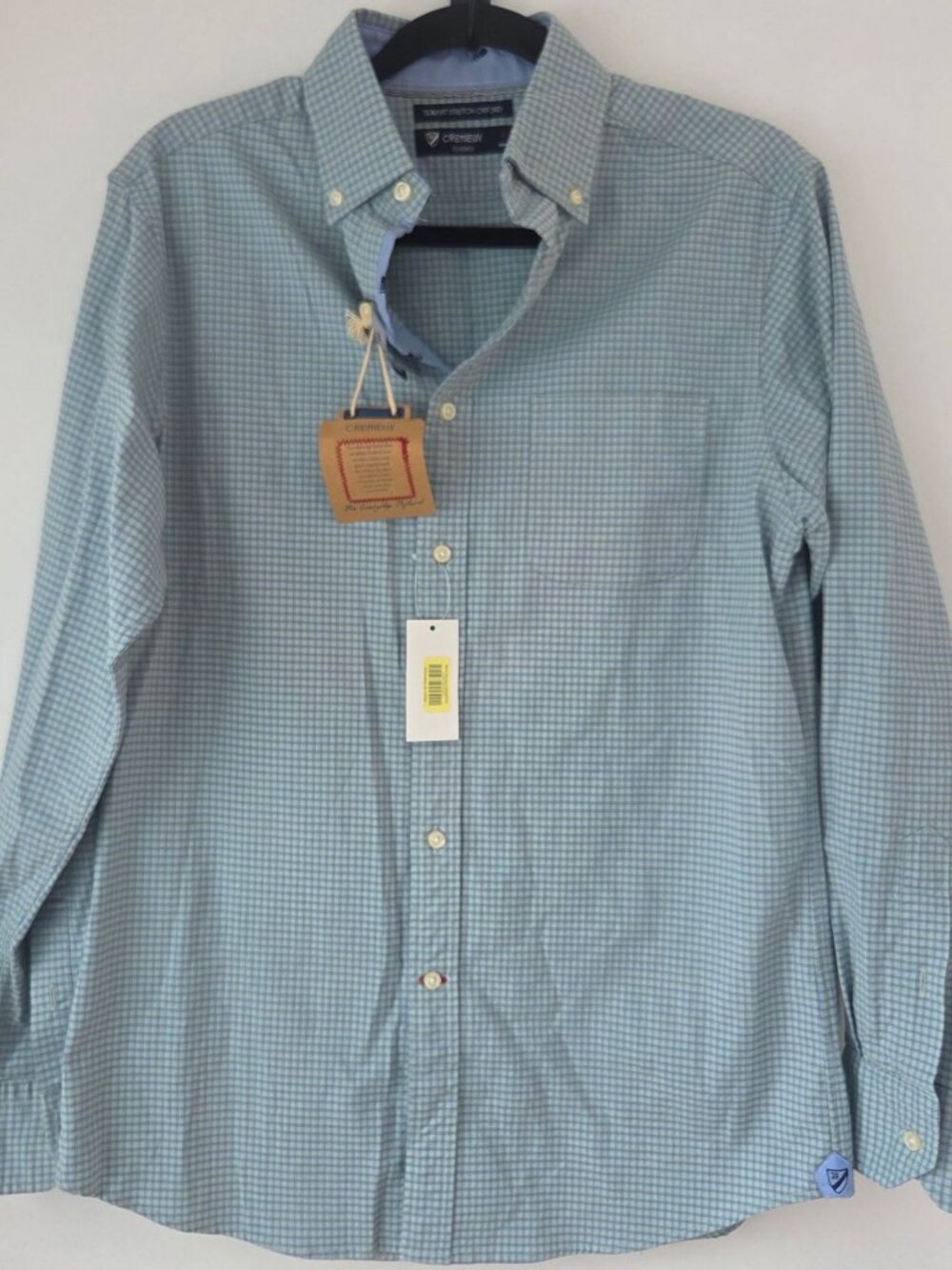 NWT Cremieux Green Plaid Slim Stretch Oxford Button Down Shirt Casual Men's M